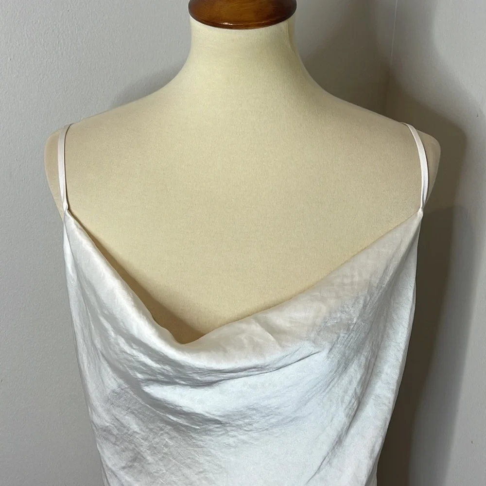 Wilfred Only Ruched Slip‎ Cream Dress - Picture 6 of 9
